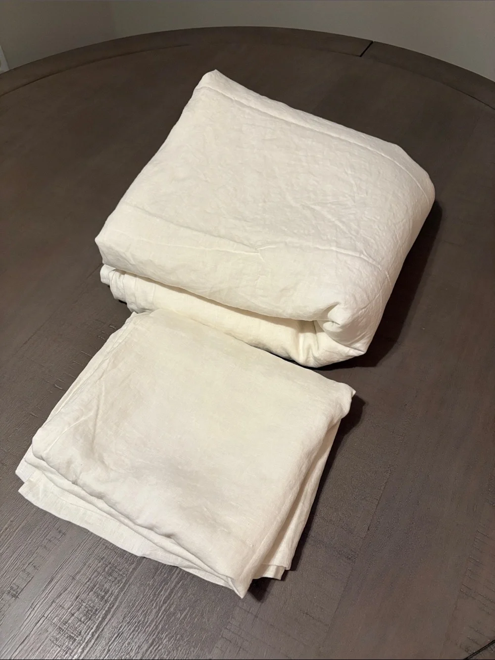 QUINCE European Linen Duvet Cover Set King Cal King Ivory 124